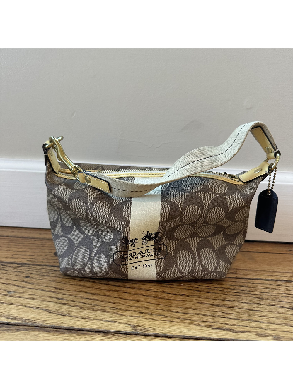 Coach Vintage Signature Canvas Small Shoulder Bag Pouch